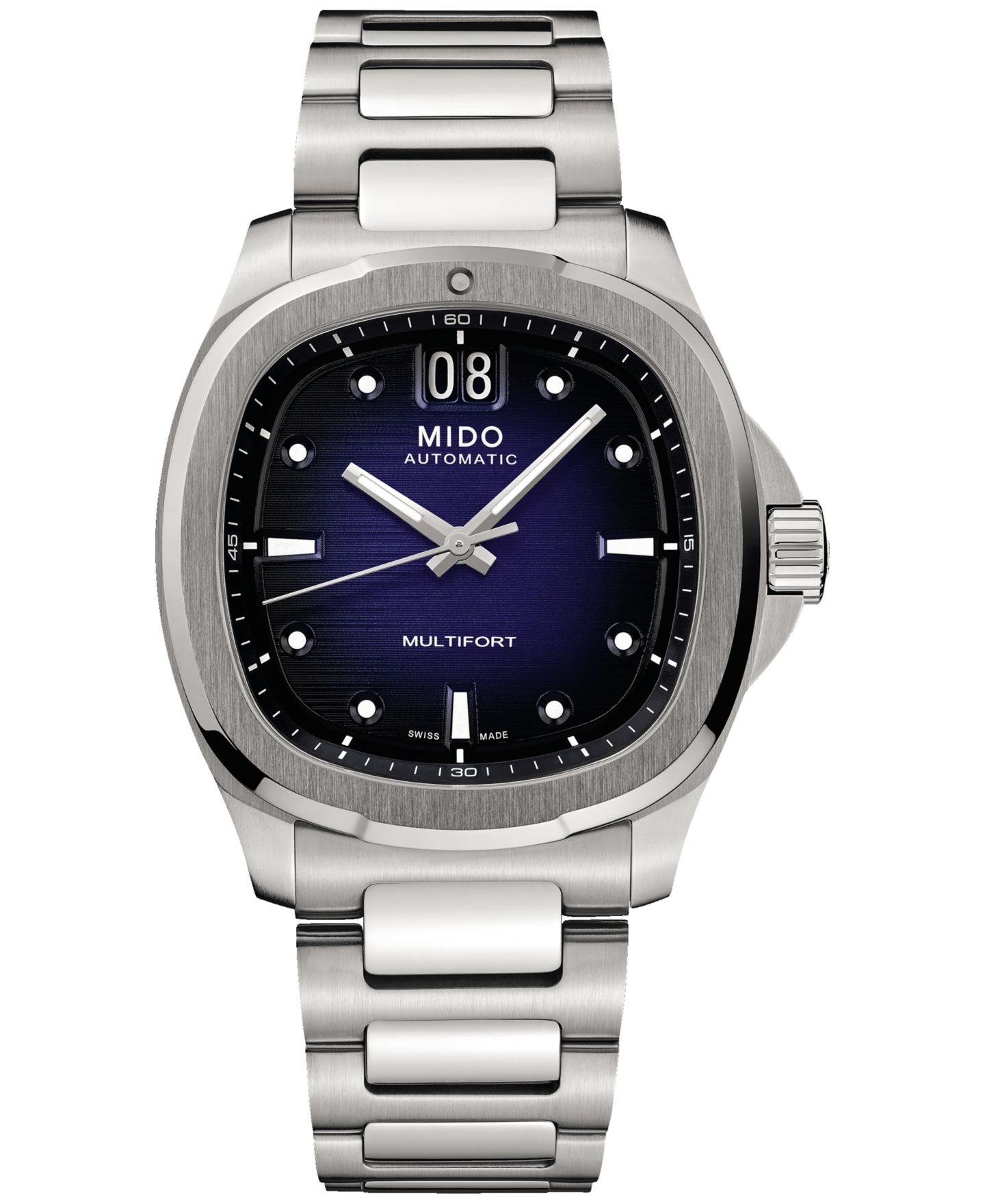 Мужские часы Mido Swiss Automatic Multifort Stainless Steel Bracelet Watch 41mm — фото 1