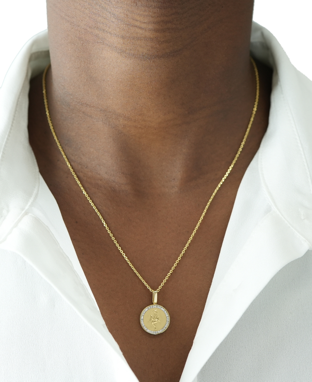Audrey By Aurate Diamond Zodiac Reversible Pendant Necklace (1/10 Ct. T.w.) In Gold Vermeil, Exclusively At Macy's In Virgo