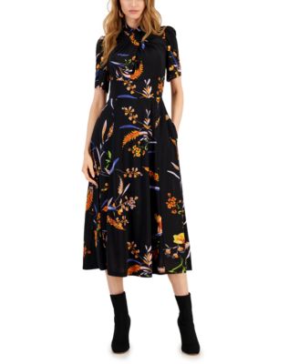 RACHEL Rachel Roy - Harland Crossover-Neck Puff-Shoulder Dress