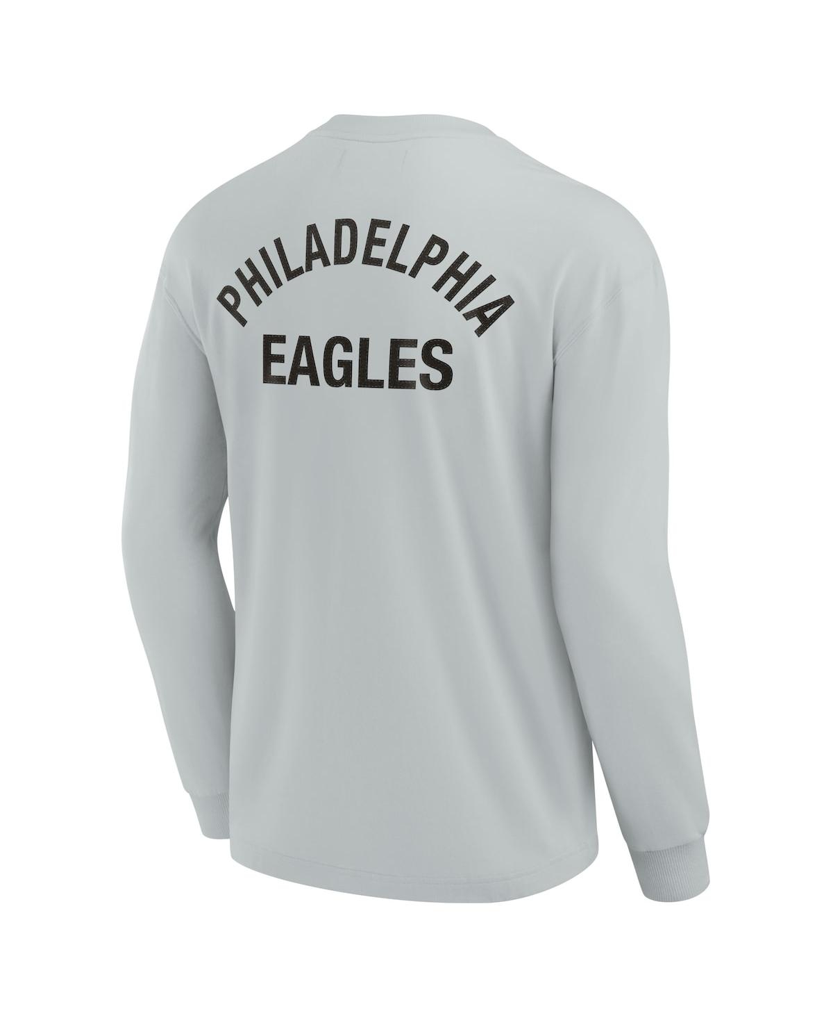 Fanatics Signature Men's And Women's  Gray Philadelphia Eagles Super Soft Long Sleeve T-shirt In Gray