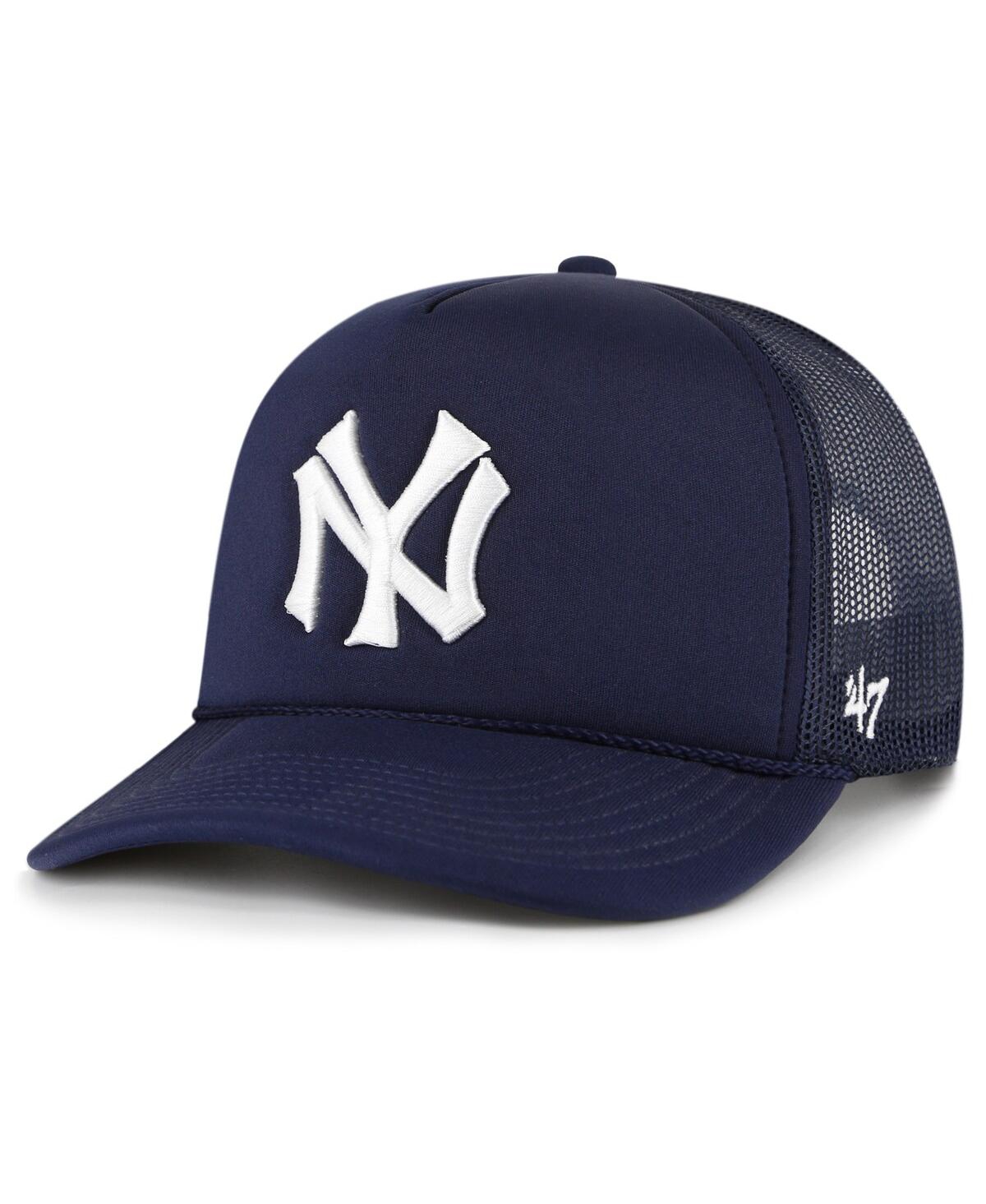 Men's '47 BrandNew York Yankees Foam Logo Trucker Snapback Hat - Navy