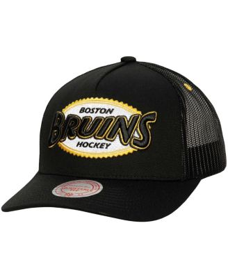 Men's Black Boston Bruins Team Seal Trucker Snapback Hat