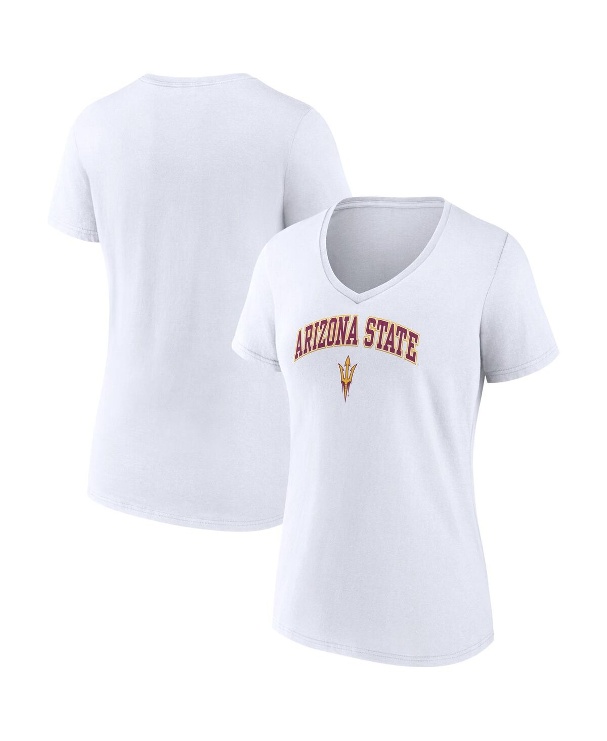 Fanatics Women's  White Arizona State Sun Devils Evergreen Campus V-neck T-shirt