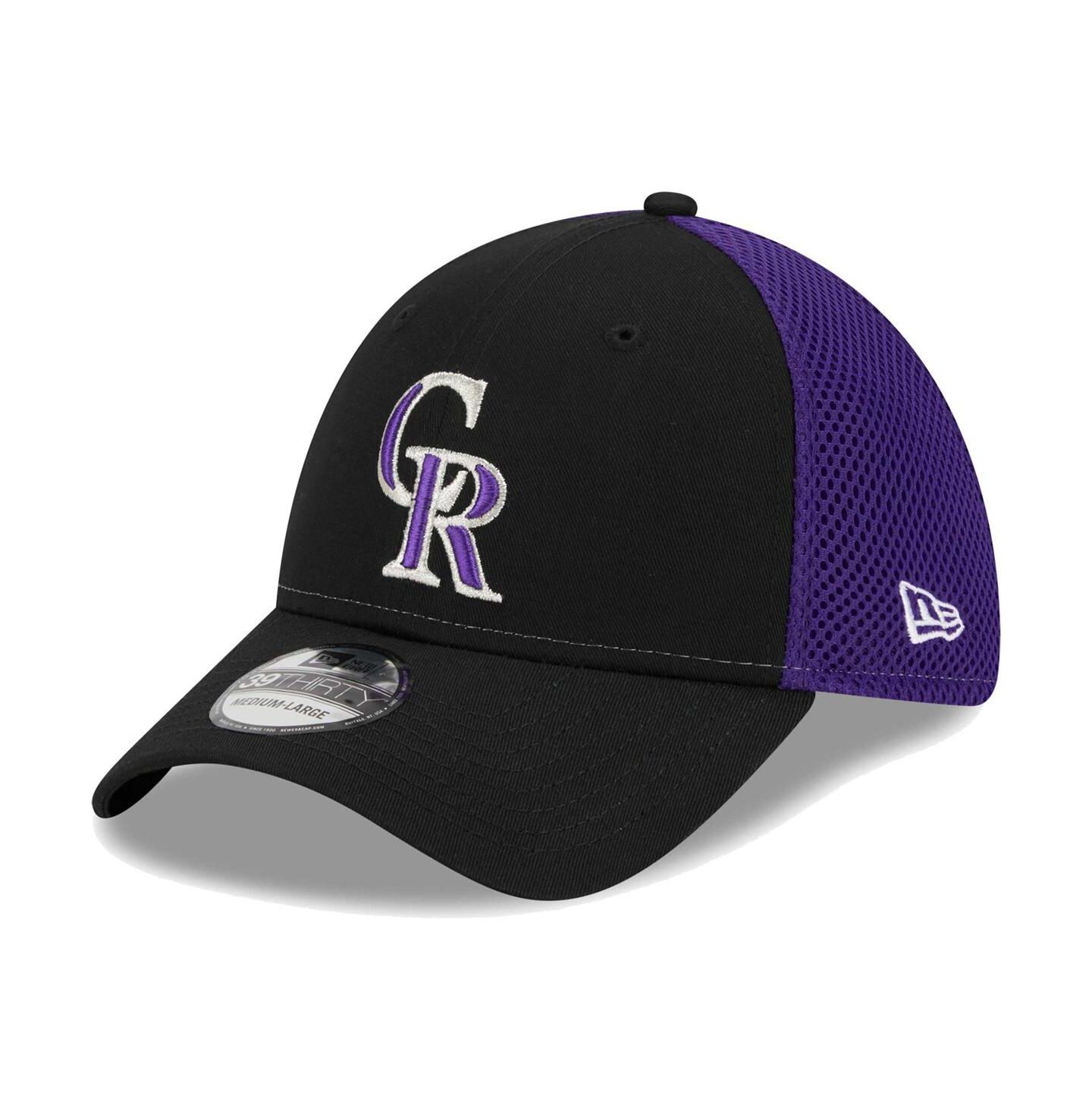 Мужская кепка New Era Black Colorado Rockies Team Neo 39THIRTY Flex Hat — фото 2
