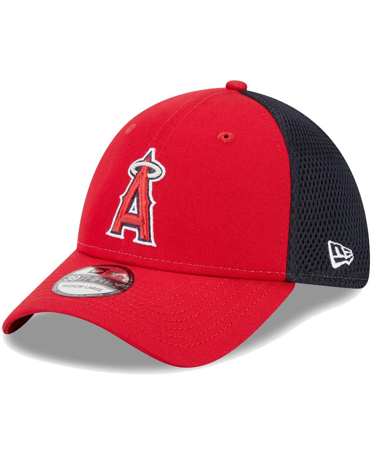 Shop New Era Men's  Red Los Angeles Angels Team Neo 39thirty Flex Hat