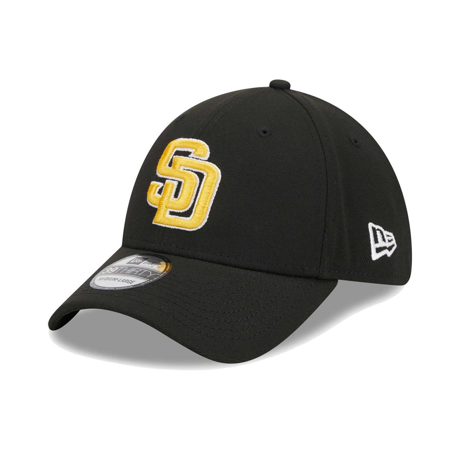 Men's Black San Diego Padres Logo 39THIRTY Flex Hat