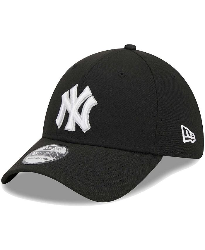 New Era Men's Black New York Yankees Logo 39THIRTY Flex Hat - Macy's