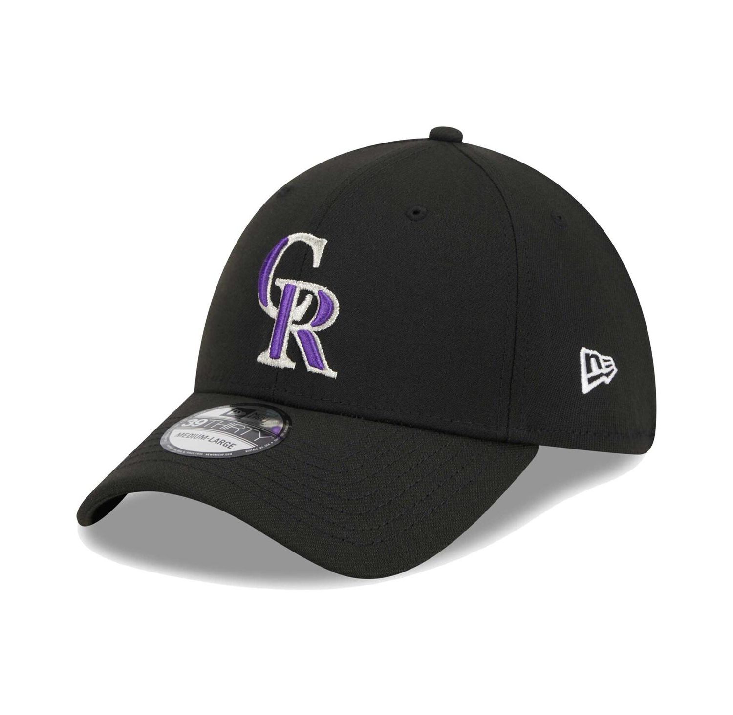 Men's Black Colorado Rockies Logo 39THIRTY Flex Hat