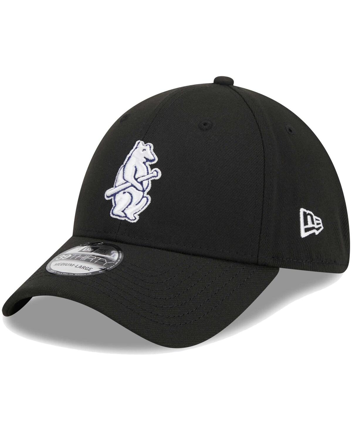 Men's New EraChicago Cubs Logo 39THIRTY Flex Hat - Black