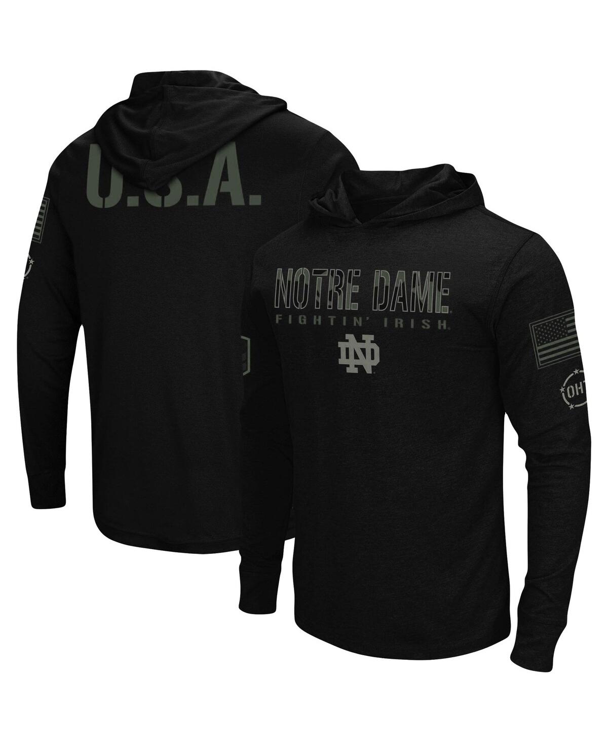 Colosseum Men's  Black Notre Dame Fighting Irish Oht Military-inspired Appreciation Hoodie Long Sleev In Black