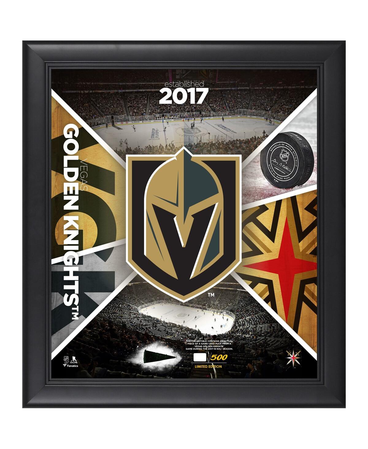 Fanatics Authentic Vegas Golden Knights Framed 15" X 17" Team Impact Collage With A Piece Of Game-used Puck In Multi