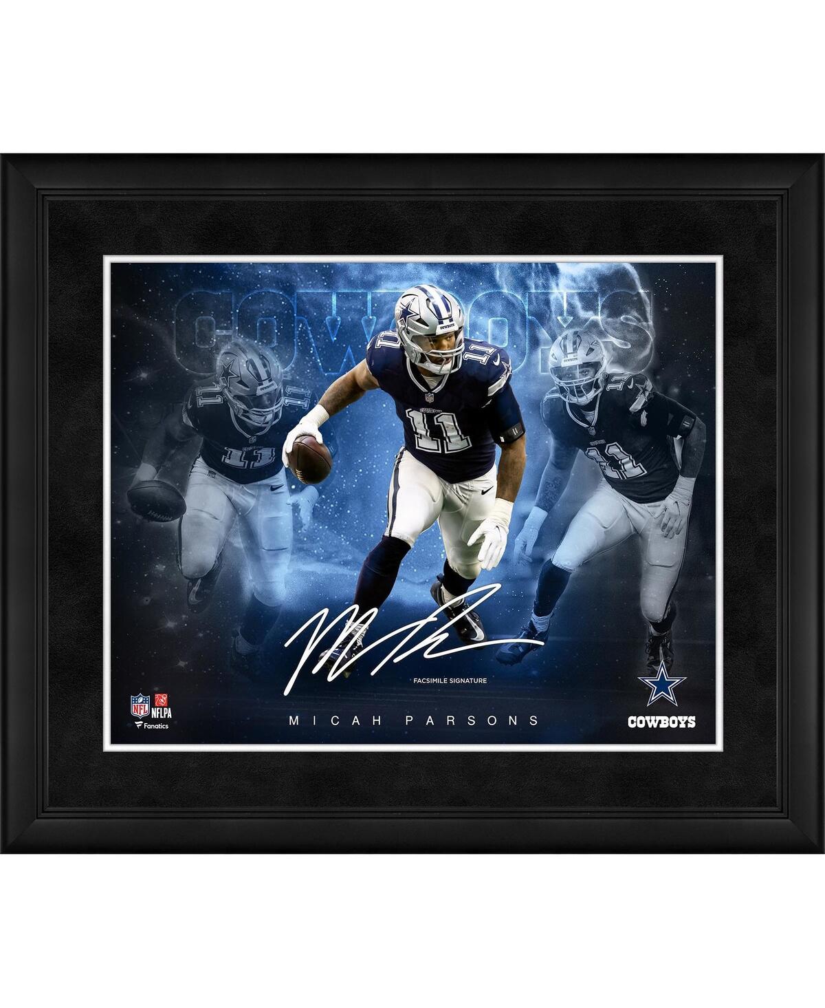 Fanatics Authentic Micah Parsons Dallas Cowboys Facsimile Signature Framed 16" X 20" Stars Of The Game Collage In Black