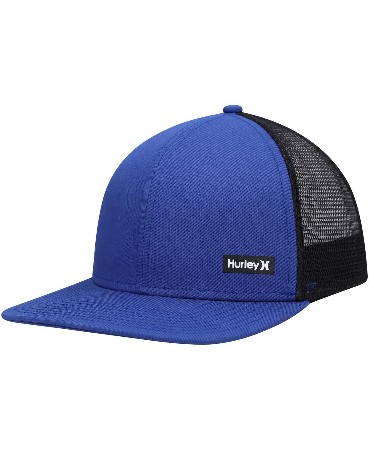 Shop Hurley Men's  Blue, Black Supply Trucker Snapback Hat In Blue,black