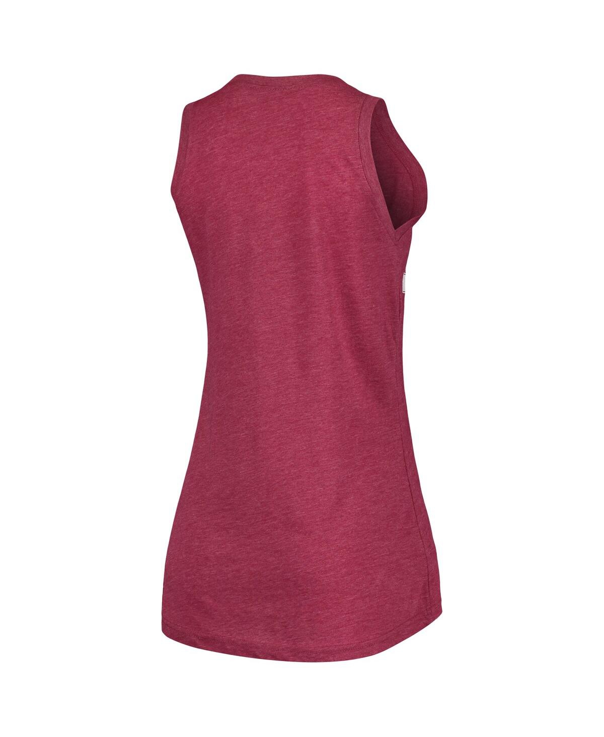 PRESSBOX WOMEN'S PRESSBOX CRIMSON OKLAHOMA SOONERS FERRIS MELANGE V-NECK TANK TOP 