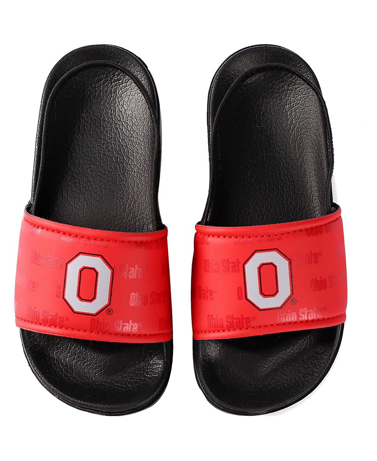 Foco Babies' Toddler Boys And Girls  Ohio State Buckeyes Wordmark Legacy Sandal In Red