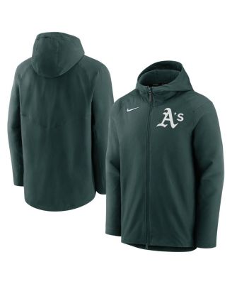 Men's Green Oakland Athletics Authentic Collection Performance Raglan Full-Zip Hoodie