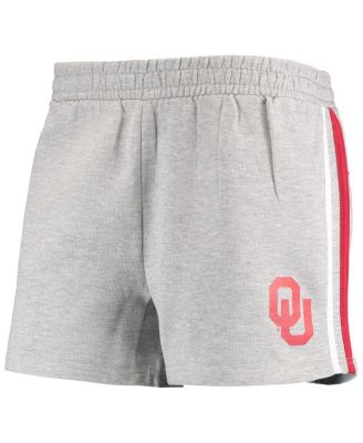 Women's Heathered Gray Oklahoma Sooners Plus Size 2-Stripes Shorts