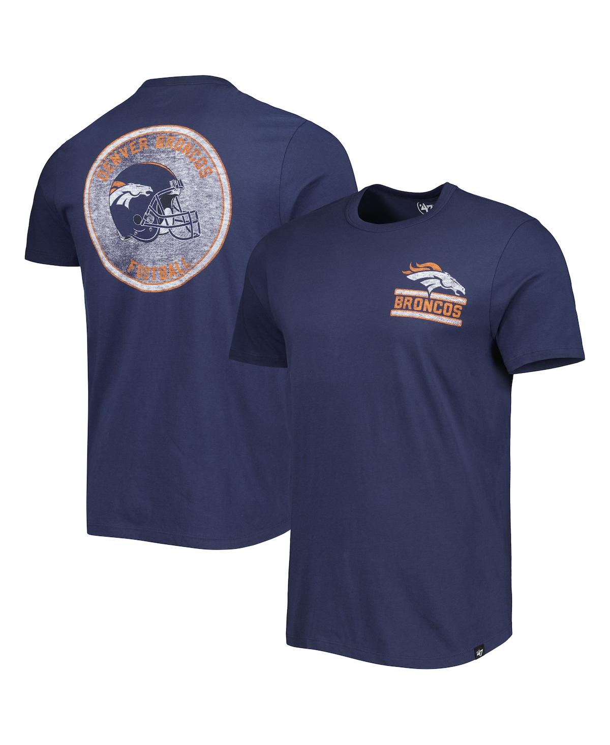 47 Brand Men's ' Navy Denver Broncos Open Field Franklin T-shirt