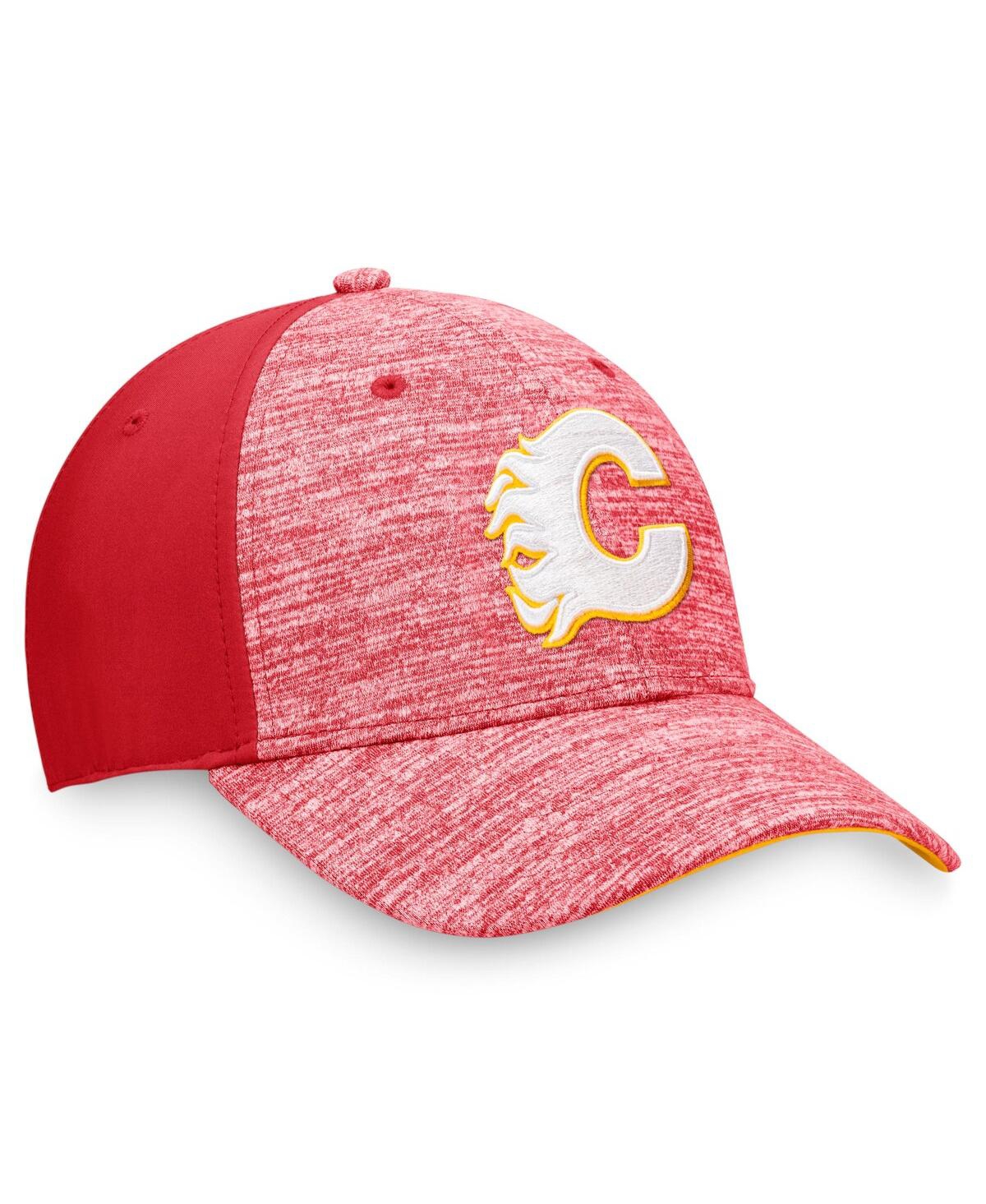 Shop Fanatics Men's  Heather Red Calgary Flames Defender Flex Hat