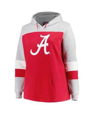 Women's Crimson Alabama Crimson Tide Plus Size Color-Block Pullover Hoodie