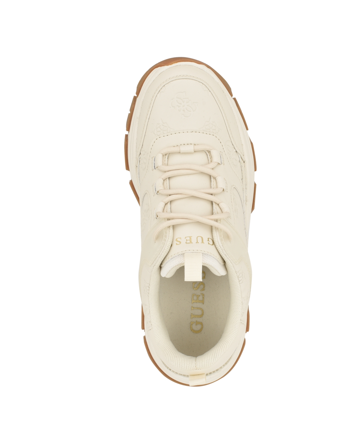 Guess Women's Bisun Lugged Rubber Sole Lace Up Platform Sneakers