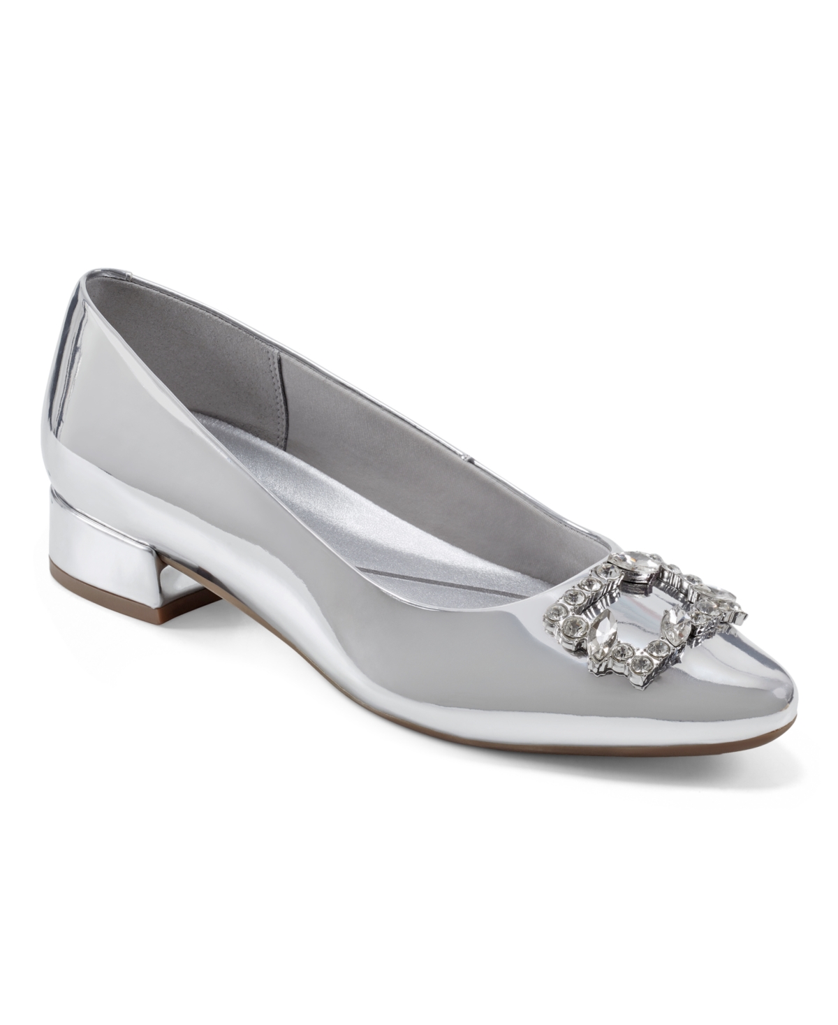 Women's Eflex Carisma Pointy Toe Slip-on Dress Pumps - Silver Chrome - Manmade