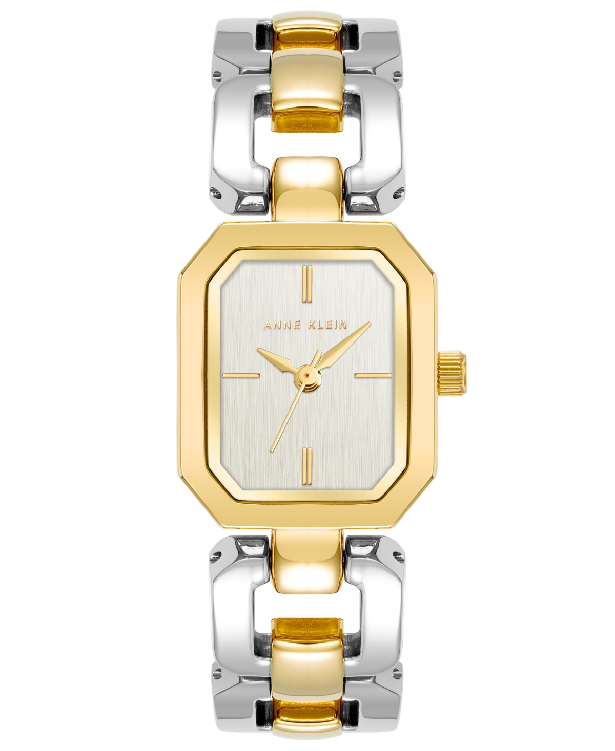 Anne Klein Women's Two-tone Alloy Watch 22mm X 38.5mm In White,silver-tone,gold-tone