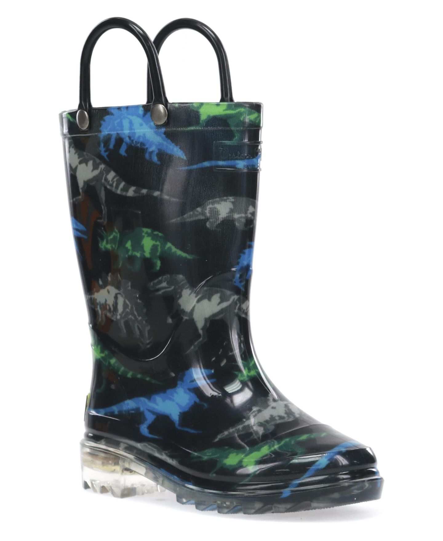 Ботинки Western Chief Dinosaur Friends Lighted Rain Boot для мальчиков, цвет: Чёрный — фото 5