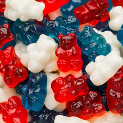 100 Pcs Patriotic Candy Red, White, and Blue Freedom Gummi Bears (1 lb) - 4th of July