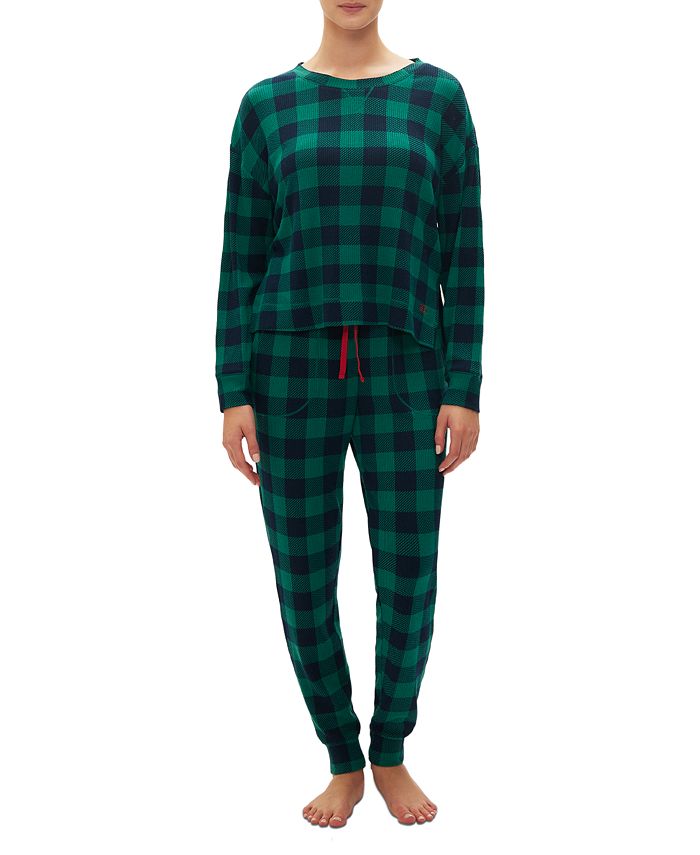 GAP Women's Long-Sleeve Pajama Top & Drawstring Jogger Pajama Pants - Macy's