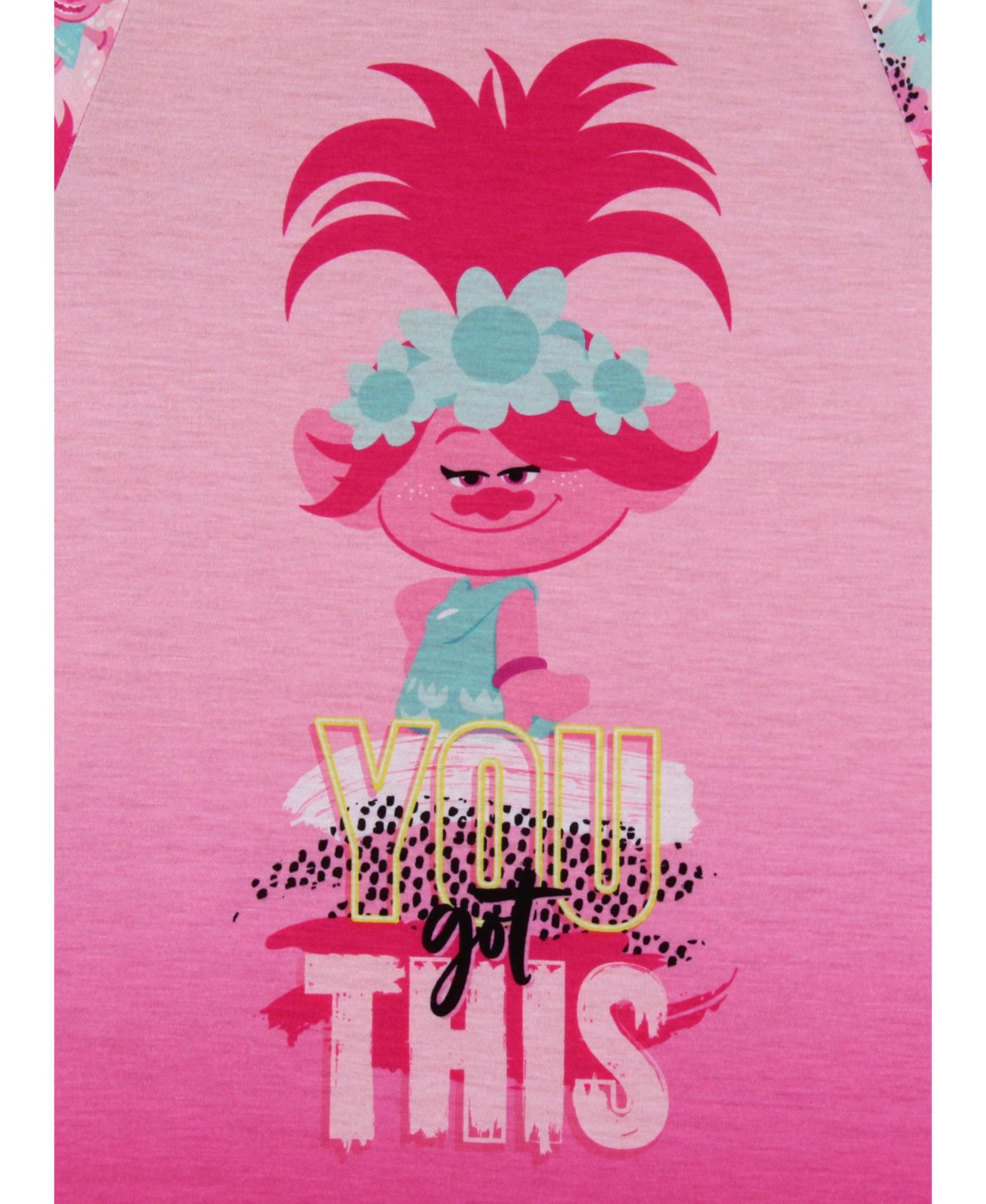 DreamWorks Girls' Nightgown You Got This Poppy Kids Short-Sleeve Pajama