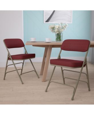 2 Pack Home & Office Portable Party Events Fabric Padded Metal Folding Chair