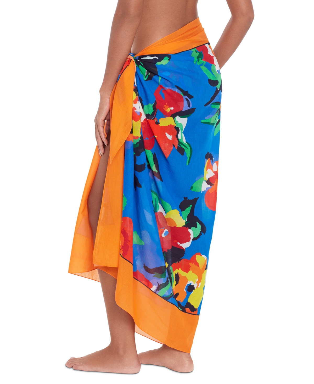 Shop Lauren Ralph Lauren Women's Cotton Pareo Cover-up Skirt In Bold Abstract