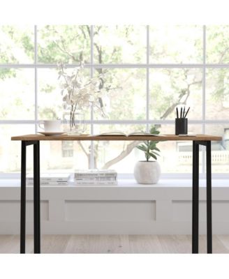 Oakdale Folding Computer Desk With Wood Grain Finish Top And Folding Metal Legs