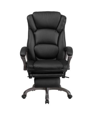 High Back Leather Executive Reclining Swivel Office Chair With Outer Lumbar Cushion And Arms