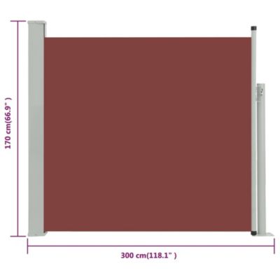 Patio Retractable Side Awning 66.9"x118.1" Brown