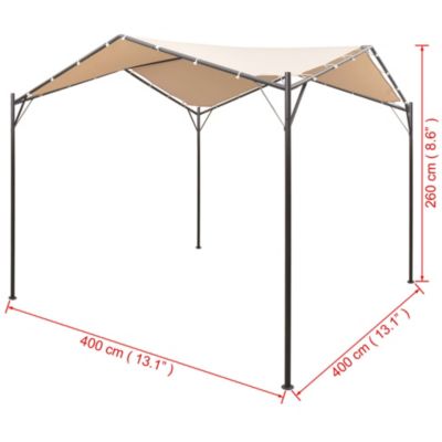 Gazebo Pavilion Tent Canopy 13' 1"x13' 1" Steel Beige