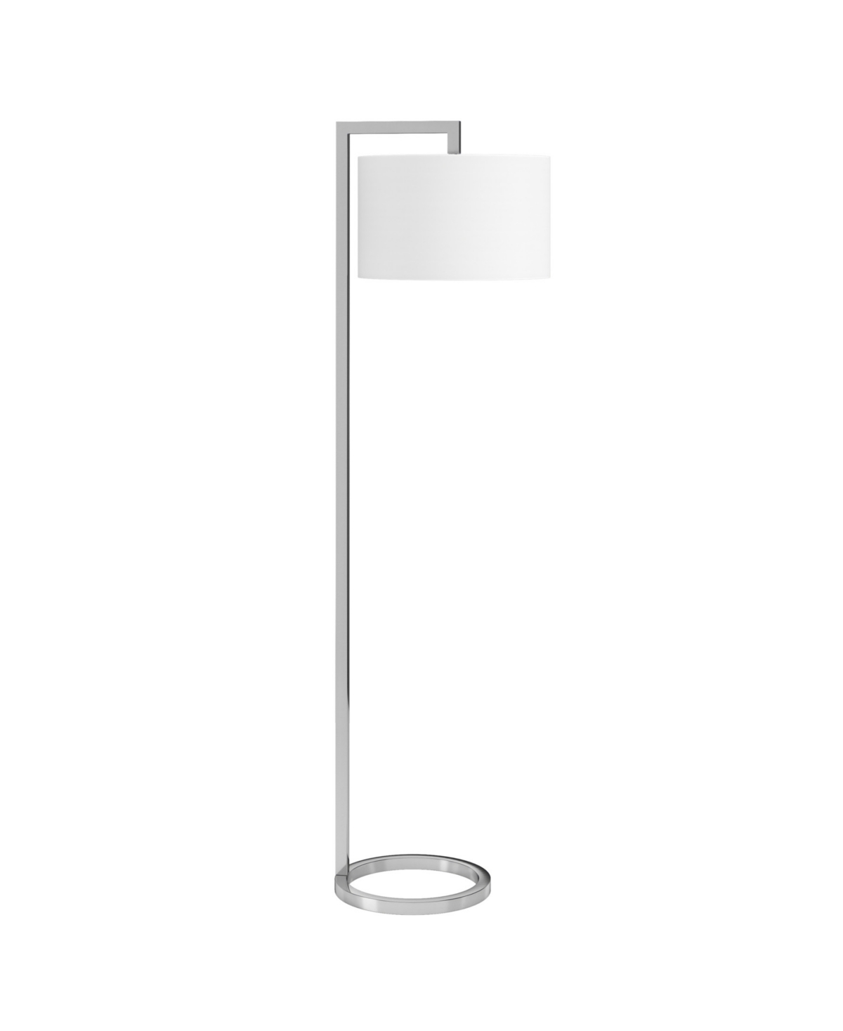 Hudson & Canal Grayson 64" Tall Floor Lamp With Fabric Shade In Polished Nickel