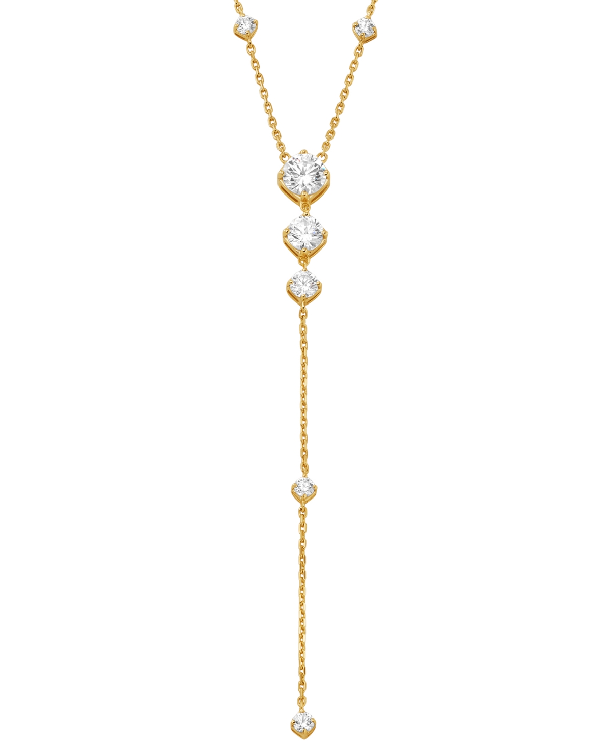 Shop Michael Kors 14k Gold Plated Sterling Silver Lariat Necklace