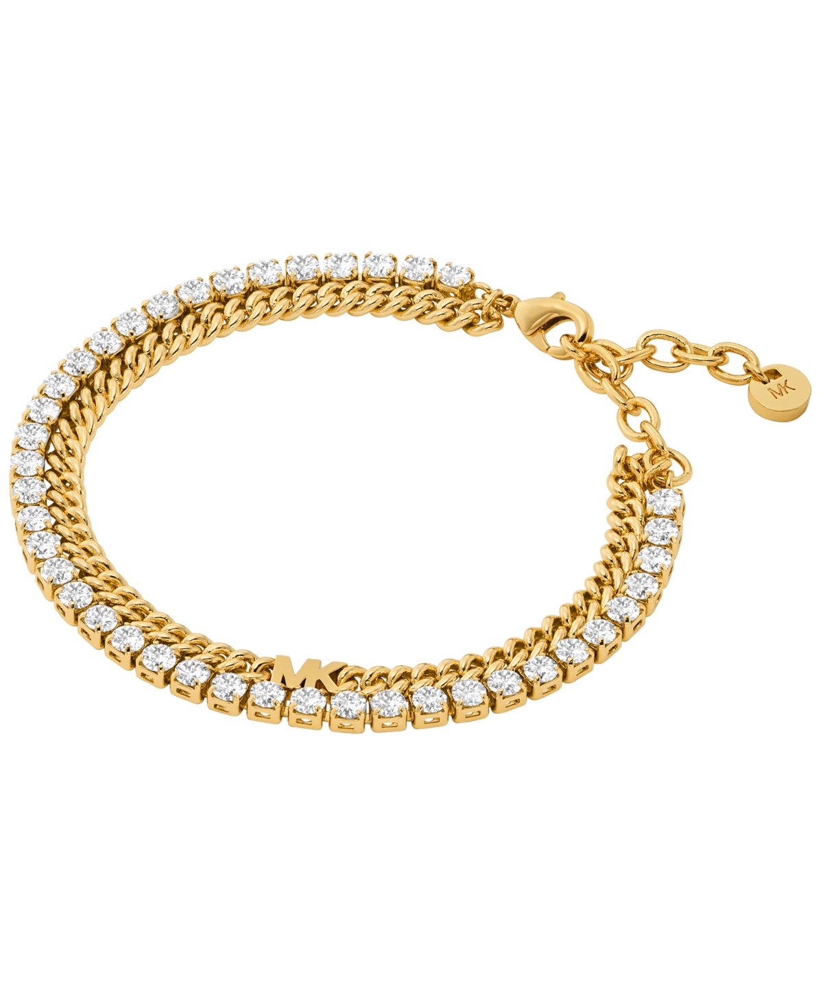 Michael Kors Women's 14k-gold-plated & Cubic Zirconia Double-strand Tennis Bracelet
