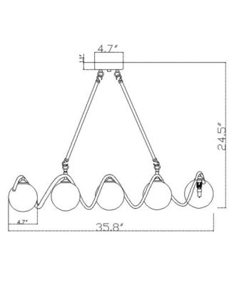 Dazzle 36" 5-Light Indoor Chandelier with Light Kit