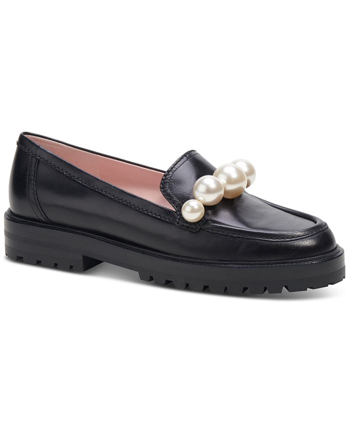 Chanel Black Leather CC Pearl Embellished Flat Loafers 40