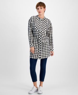 Tommy Jeans - Women's Cotton Plaid Relaxed Shirtdress