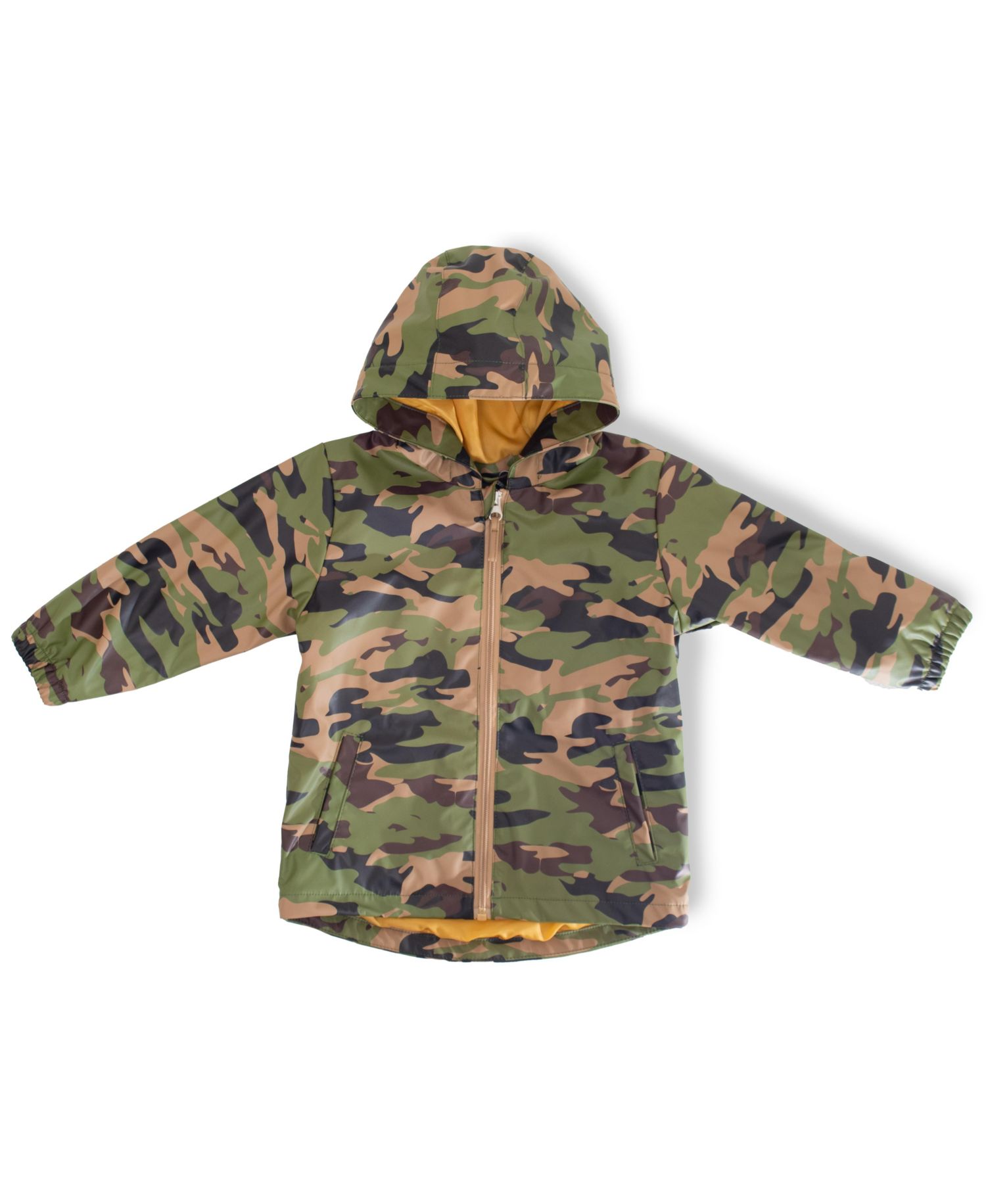 Toddler Little Boy's and Big Boy's Camo Rain Coat