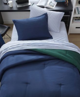 Solid Microfiber Reversible 6 Piece Comforter Set, Full