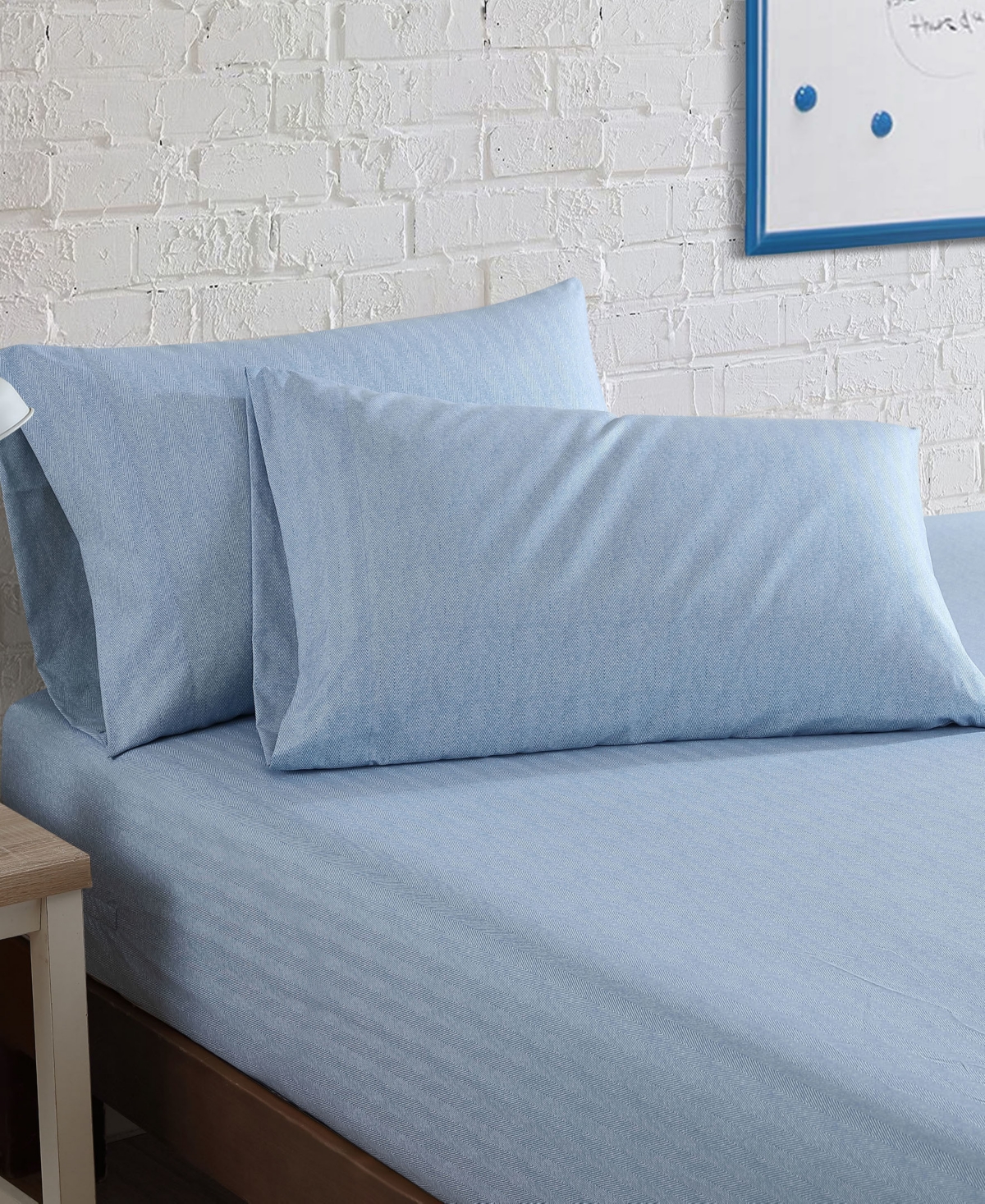 Nautica Closeout!  Microfiber 2 Piece Sheet Set, Twin/twin Xl In Herringbone