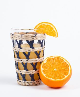 Glass Rattan Tumbler, 4 Piece Set