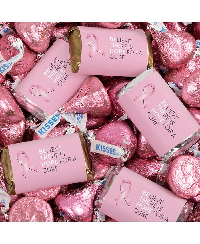 Just Candy 131 Pcs Breast Cancer Awareness Candy Hershey's Miniatures and Kisses by (1.65 lbs
