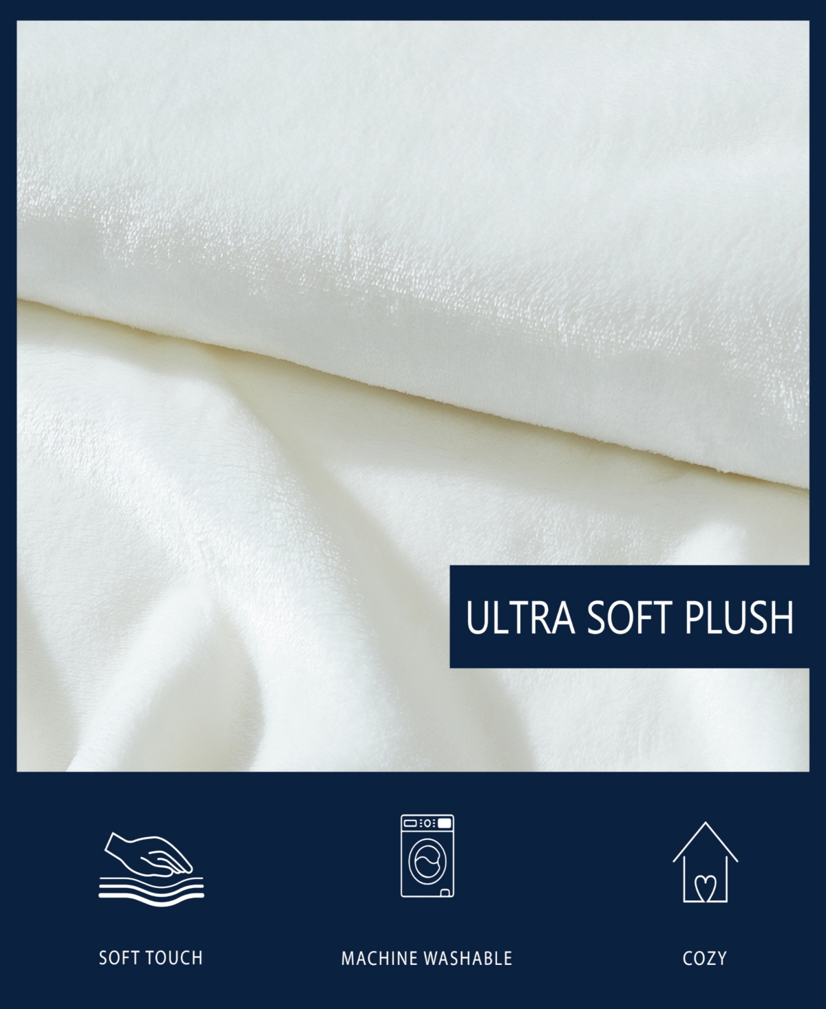 Nautica Solid Ultra Soft Plush Fleece Blanket