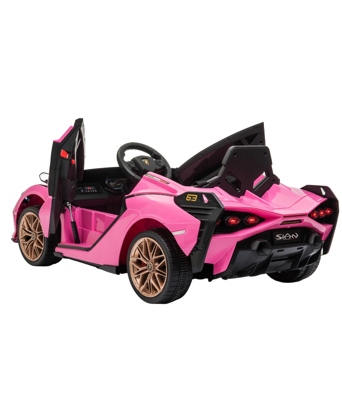 Shop Best Ride On Cars Lamborghini Sian 12v Powered Rideon In Pink